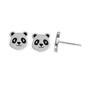 Boma Sterling Silver Panda Bear Stud Earrings