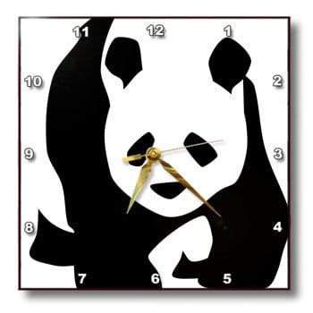 3dRose dpp_51358_1 Panda Bear Animals Cute Art Wall Clock, 10 by