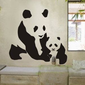 Adesivo Murale Banksy Panda Con Pistole - Decalcomania Artistica In 4 Taglie (Medium A4 25x25 Cm) - Per Pareti, Porte, PC, Auto - Facile Applicazione