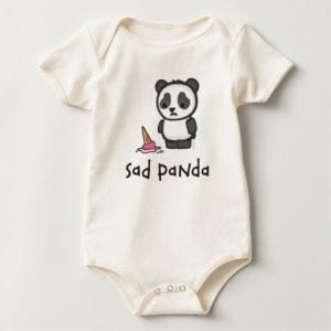 Sad Panda Dropped Ice Cream Baby Bodysuit
