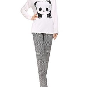 Mammybaby Little Girls Panda Long Sleeved Pajamas Set Cotton DRG7463 
