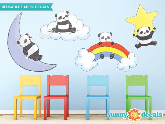 Happy Panda Bear Animal Wall Sticker Decal Transfer Kids Home Matt Vinyl UK