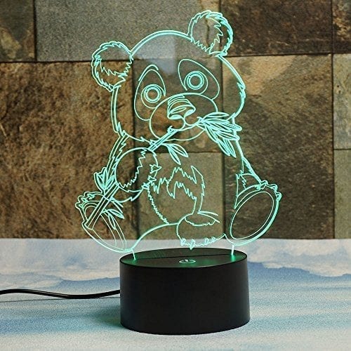 Panda Baby 3D Night Light 7 Color Change LED Desk Lamp Touch Room Decor 