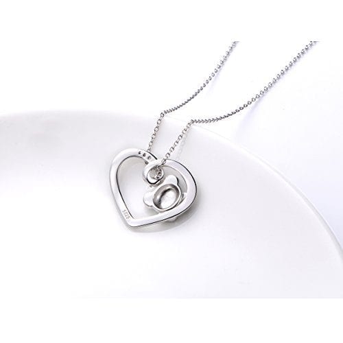 925 Sterling Silver Polished I Love U Engraved Heart Charm Pendant