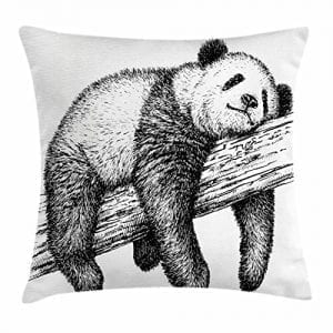 Multicolor 16x16 Huebucket More Sleep Panda Throw Pillow