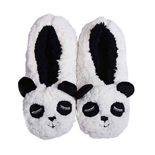 Panda Bros Fluffy Slipper Socks with Non Slip Women House Lined Socks Boat Super Cozy Hospital Slippers