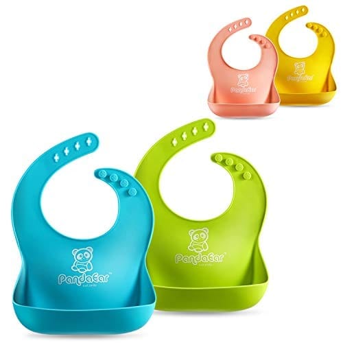 BPA Free PrimaStella Silicone Baby Bibs Soft Adjustable Waterproof Bib Set of 2 for Babies & Toddlers 