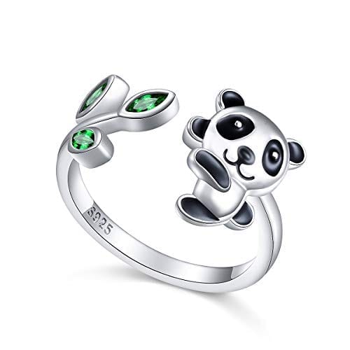 Pre-sale panda rings for men and women 925 Sterling Silver Jewelry  panda shape cute rings adjustable size