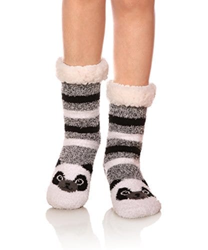 YEBING Womens Cute Knit Cartoon Animal Face Soft Warm Fuzzy Fleece Lining Winter Home Slipper Socks